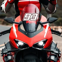 Number 93 Motorcycle Stickers Waterproof Vinyl Decals for Motorbike Electromobile Front Cowl Fuel Tank Helmet DIY Decoration