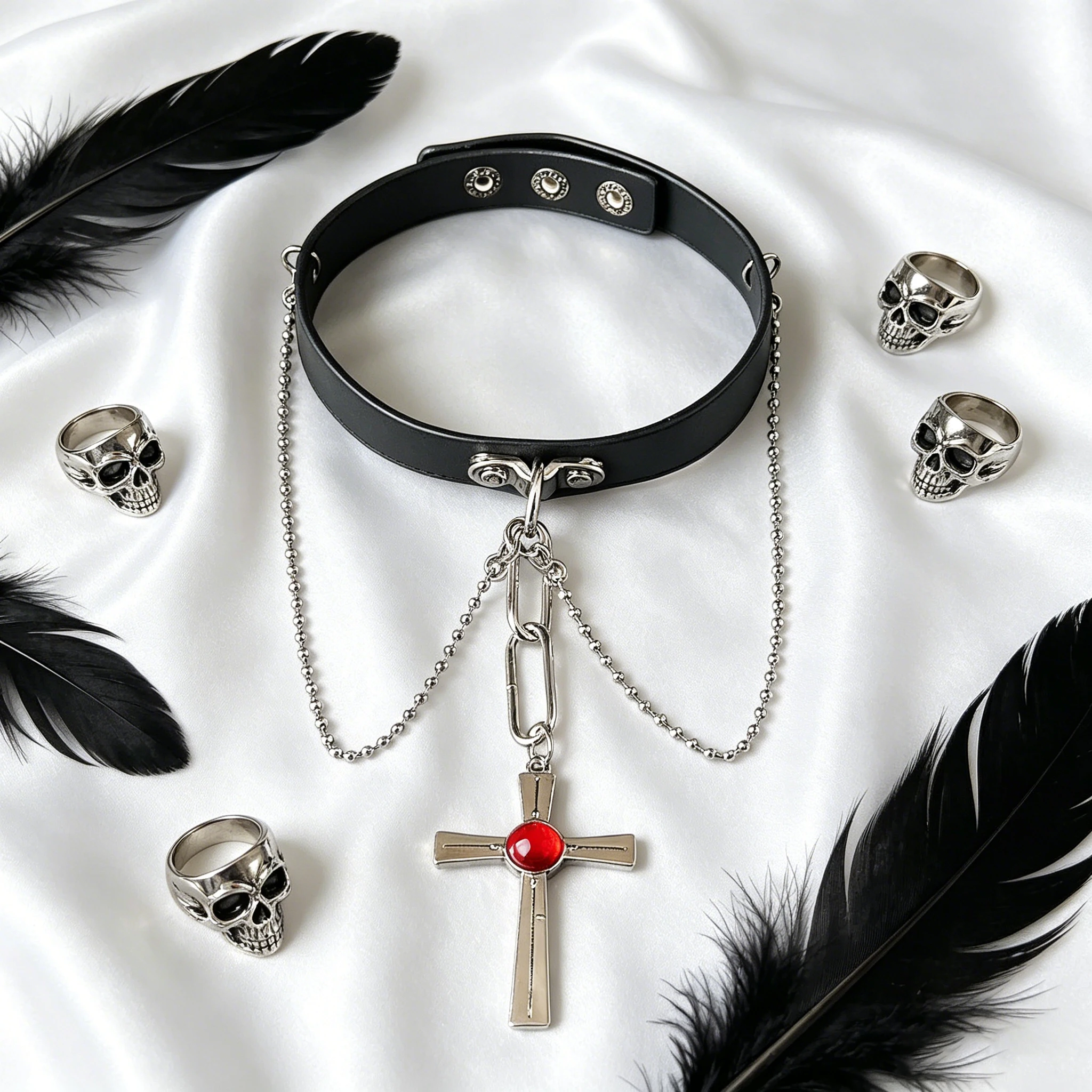 Anime Peripheral Cross Collar Necklace, Cosplay Exhibition Accessories