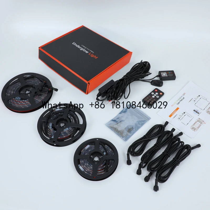 

Custom 6pcs RGBIC Underglow LED Ambient Lighting Car Accessories Under Glow Waterproof IP68 Underglow Light Kit for Car