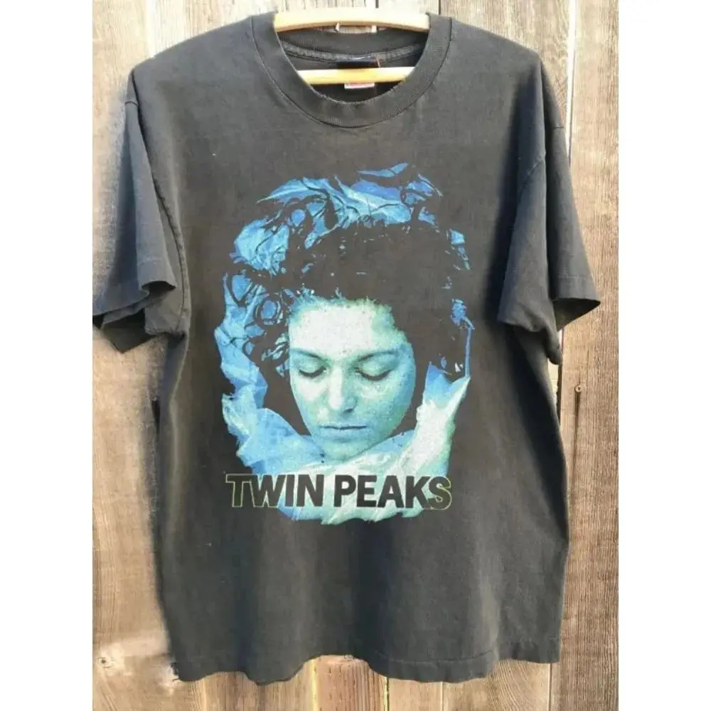 Horror Movie Themed Print T-shirt TV Drama Twin Peaks T Shirts Summer New Vintage Casual and Fashionable Loose T-shirt Unisex