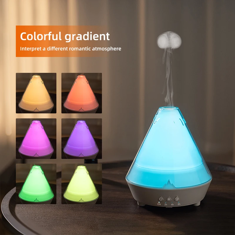 

Volcano Aroma Diffuser Air Humidifier RGB Colorful Gradient LED Mood Light Desk USB Electric Aromatherapy Essential Oil Diffuser