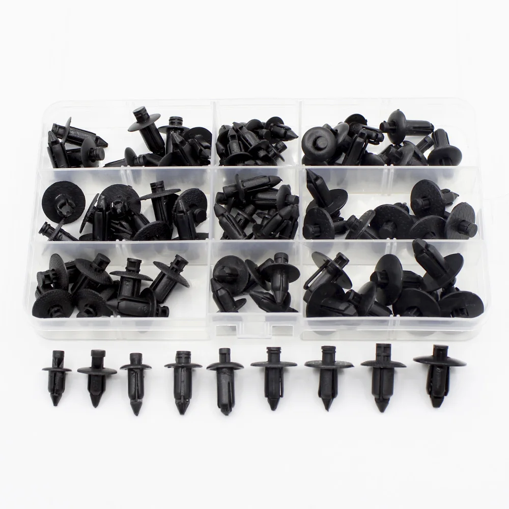 Car Plastic Fairing Rivet Setting Panel Fastener Clips 9 Size Mix Push Pin Auto Fastener 6mm 7mm 8mm Interior
