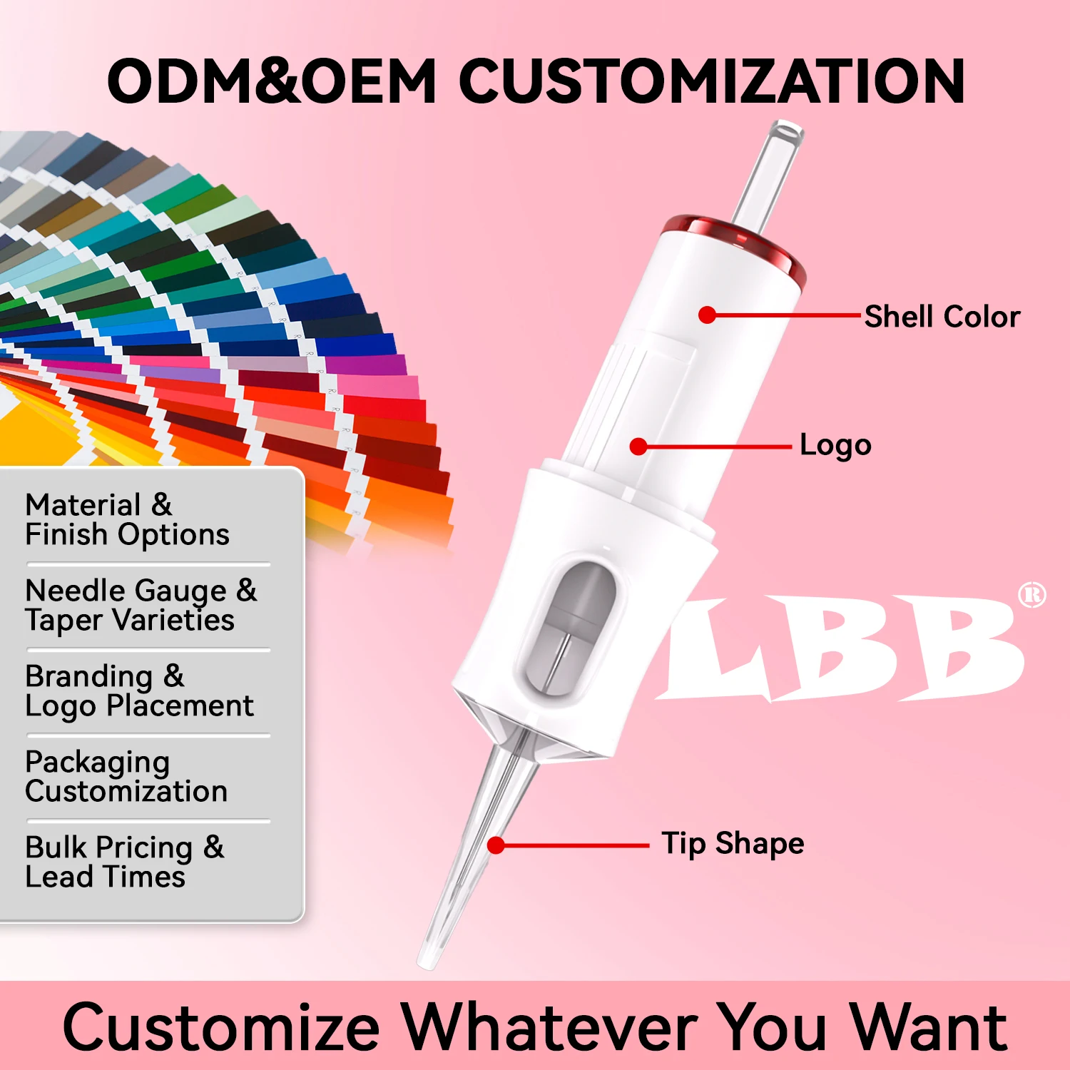 LBB PMU 20PCs Disposable Sterilized Tattoo Cartridge Needle SMP Permanent Makeup Body Art 0.18mm 0.20mm0.25mm Round Liner/Shader