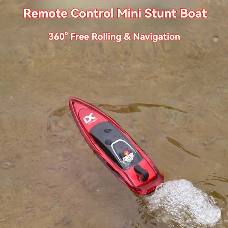 2,4 g Mini-Fernbedienungs-Schnellboot für Kinder, wiederaufladbar, wasserdicht, Hochgeschwindigkeits-Wettkampfboot, männlich und weiblich, schwarz, Technolo