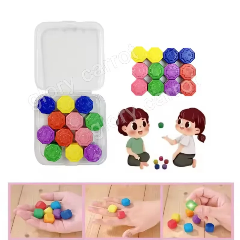 12Pcs/box Korea Traditional Play Game Gonggi Jack Stone Pebbles Set Exercise Colorful Fun Stress Grab Stones Party Relief Toy