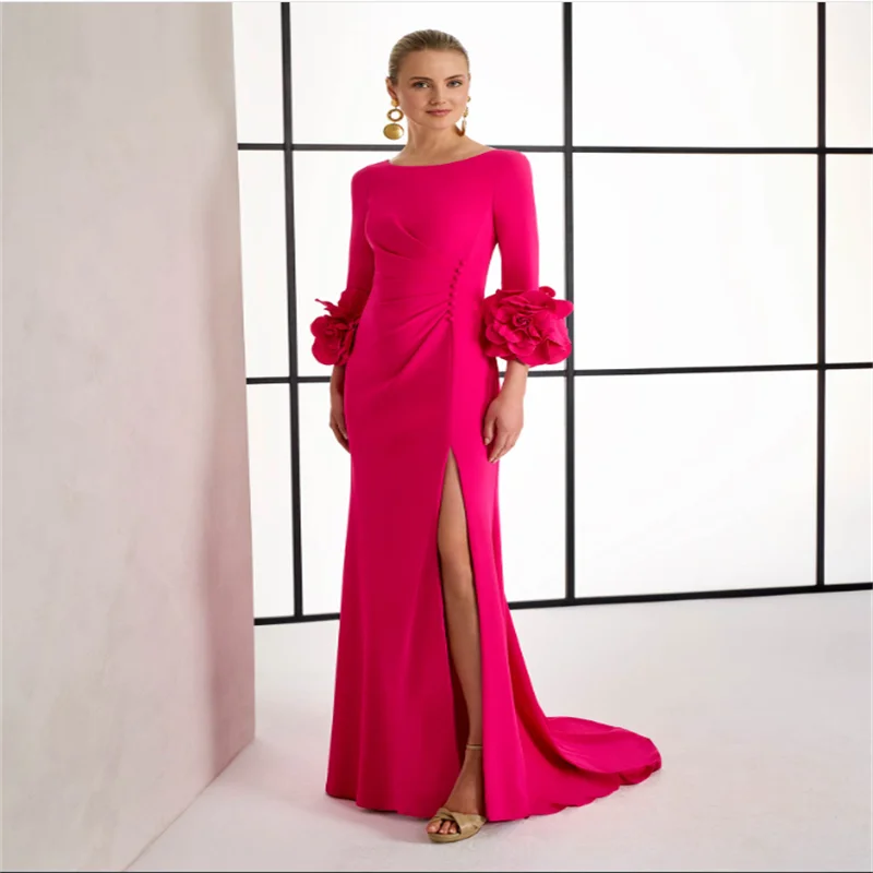 Robe de soirée pour femmes, nouvelles fêtes, robes de bal élégantes, luxe, manches longues, rouge, pour événements, personnalisées, 2025, 2026