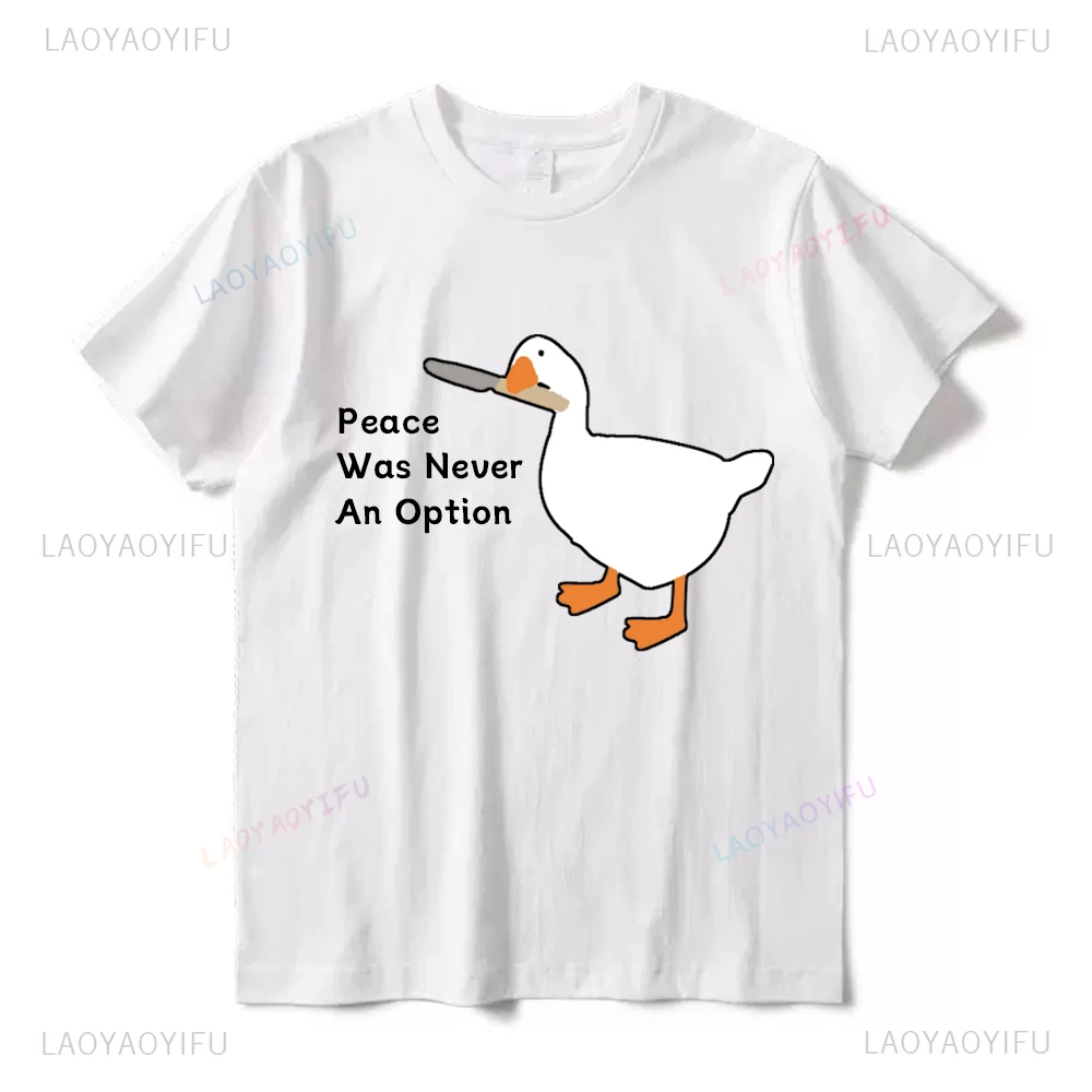 Peace Was Never An Option Men's and women's short sleeve printed T-shirt Casual cartoon streetwear new arrival