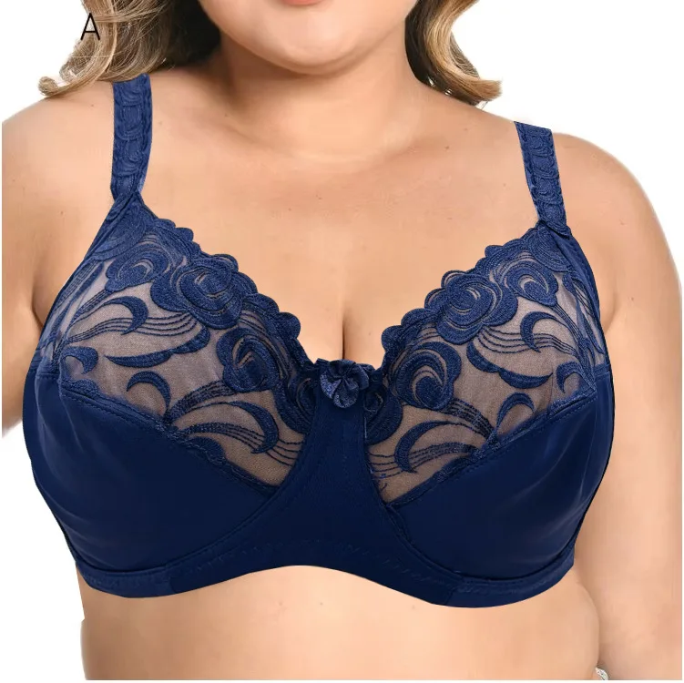 

Ultra Thin Cup Plus Size Lace Bra Underwire Thin Style Plunge Supportive Bra Big Bust Minimizing