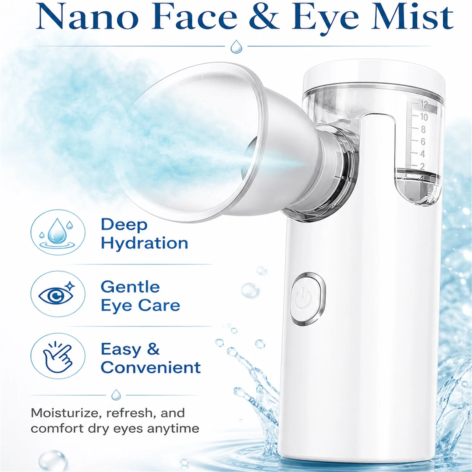 Eye Nano Humidifier Nebulizer Eye Steamer Relieve Fatigue Dry Eyes Moisturizing Face Eye Care Mask Humidifier Mist