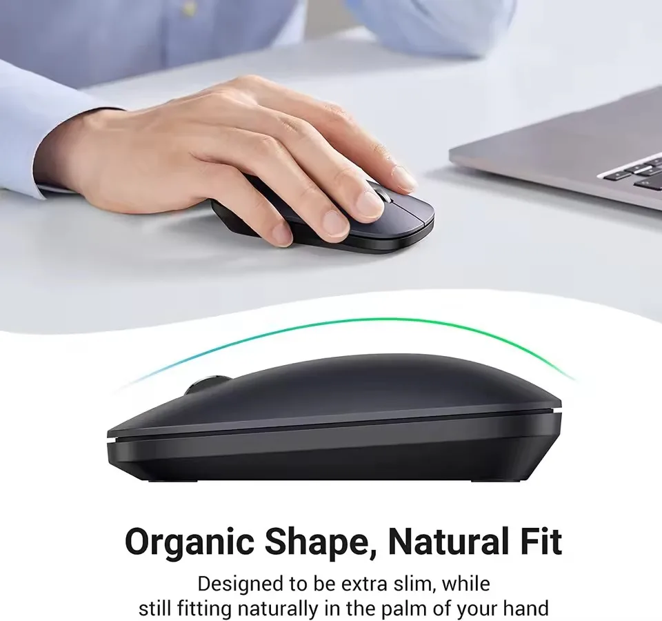 UGREEN Wireless Mouse 2.4G Silent Computer Mouse Ultra Slim Optical Cordless Wireless Mouse with USB Receiver
