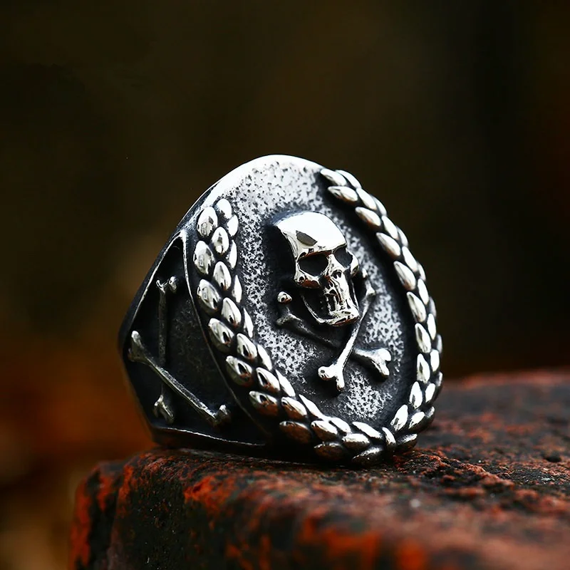 

Horseshoe U-shaped Skull Stainless Steel Men Rings Punk Trendy For Women Fashion Jewelry Halloween Creativity Gift Wholesale