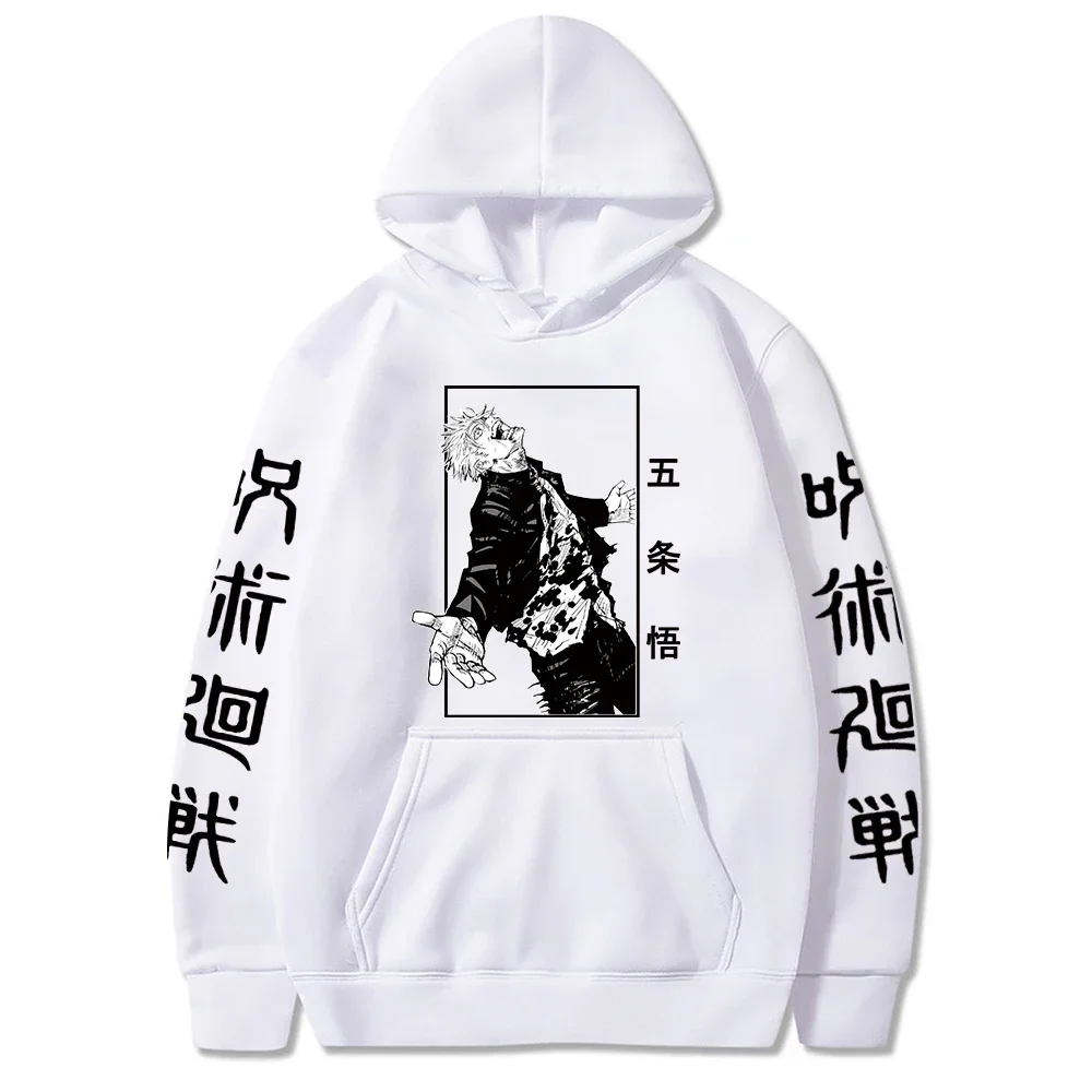 2021 Japanese Anime Hoodies Sweatshirt Jujutsu Kaisen Satoru Gojo Graphic Cartoon Harajuku Hoodie Sweatshirts Male