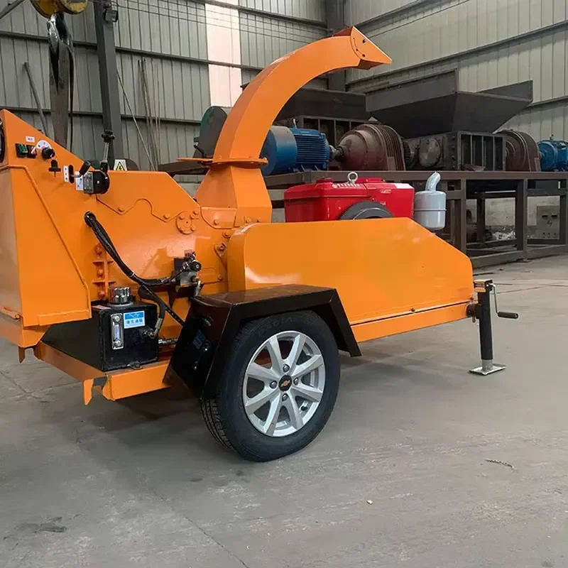 Diesel Mobile Wood Chipper Hydraulic Stump Grinder Forestry Machine Heavy Duty Wood Chipping Equipment for Garden and Farm