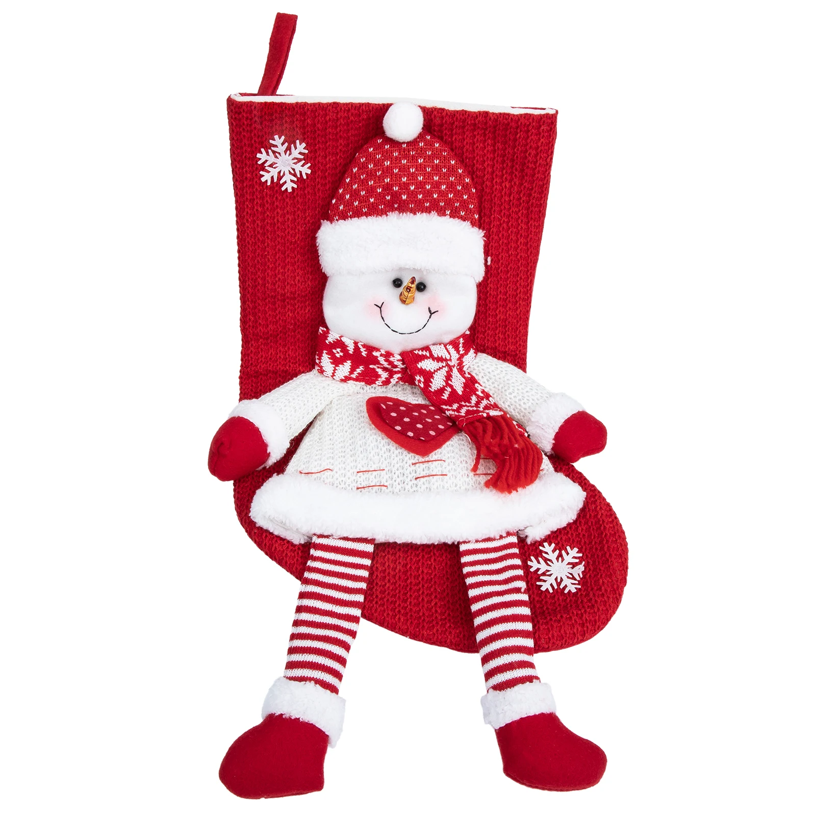 

Christmas Snowman Xmas Hanging Stocking Knitted Fabric Party Pendant Party Favors Kids Treat Gift Pouch Bags Decor