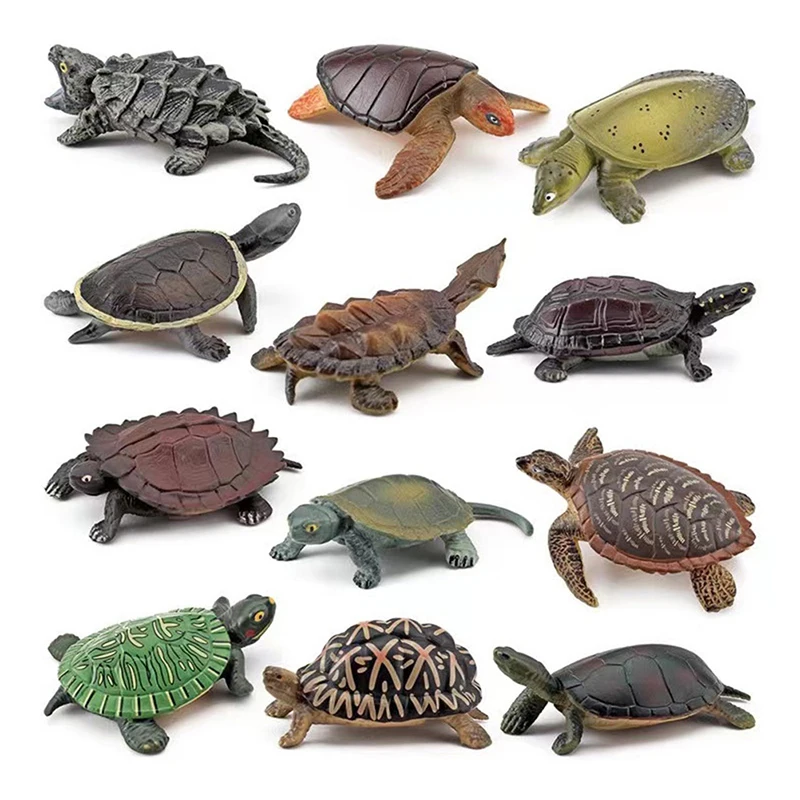 Figuras de acción de tortuga simulada para niños, juguetes de animales, modelos de acuario en miniatura, modelos de vida marina del Océano, regalo