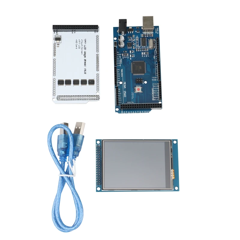 3.2Inch TFT LCD Press Screen Module+ 3.2Inch Shield Adapter Board + Mega2560 Mega 2560 R3 CH340 With USB For Arduino Kit