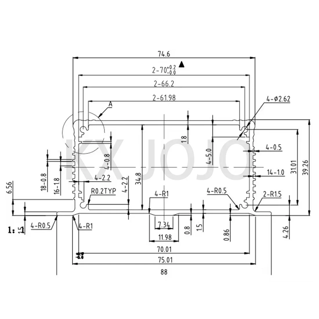 Aluminum Enclosure 88*39*100mm Integrated Electronic Box Silver with Ears PCB Waterproof Shell Drilling Hole Printing