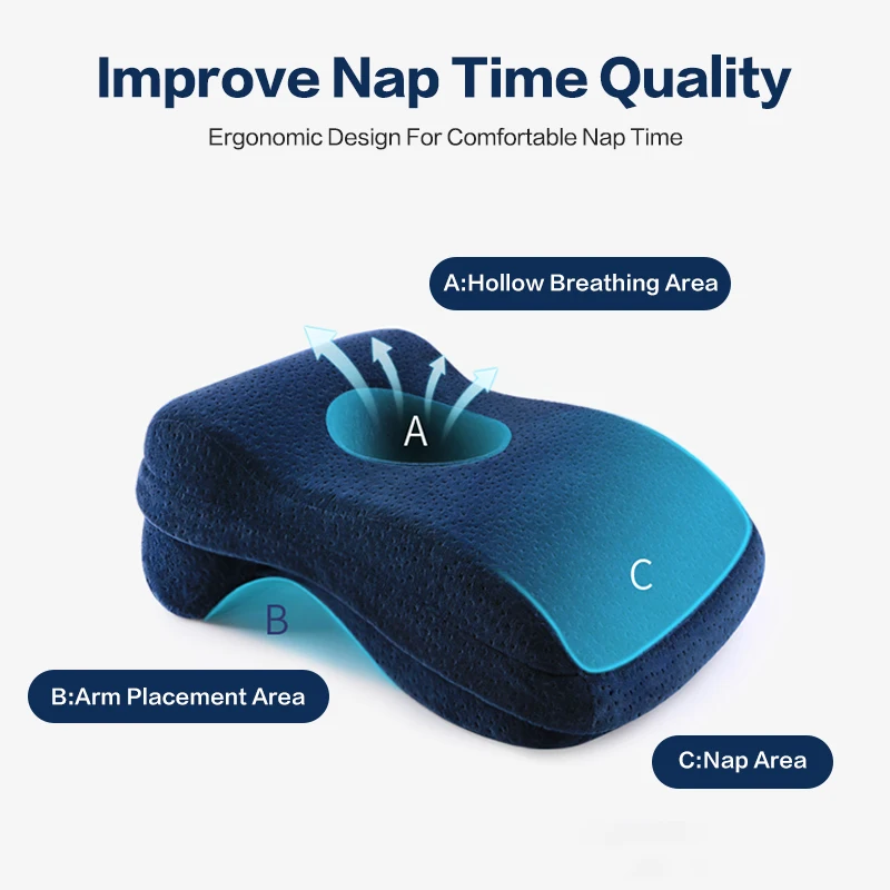 Memory Foam Nap Pillow For Travel Headrest Neck Support Cushions Office Rest Lunch Break Pillow Orthopedic Student Desk Sleeping