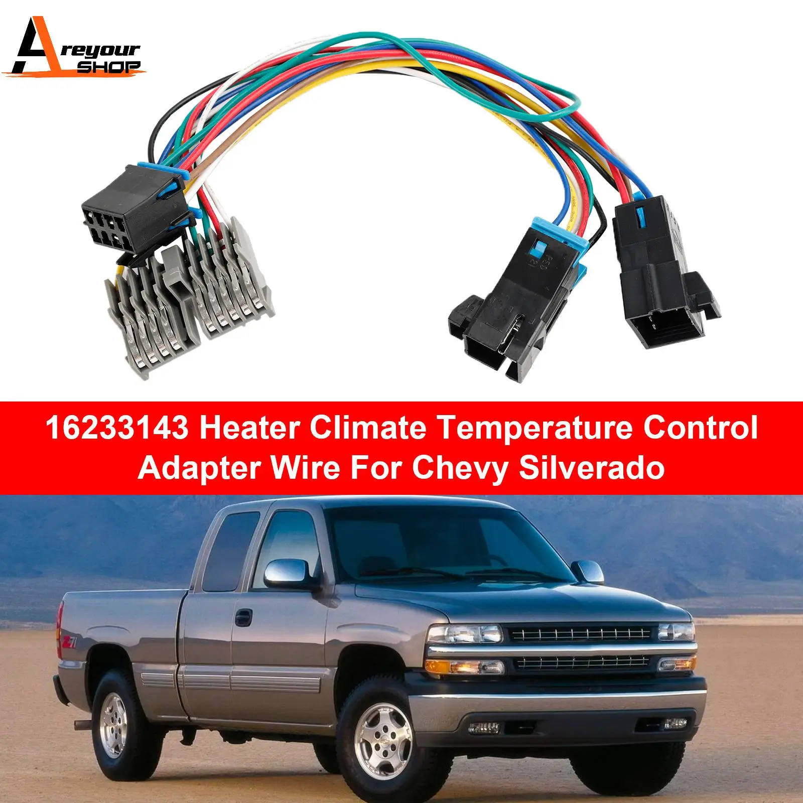 

Areyourshop 16233143 Heater Climate Temperature Control Adapter Wire For Chevy Silverado