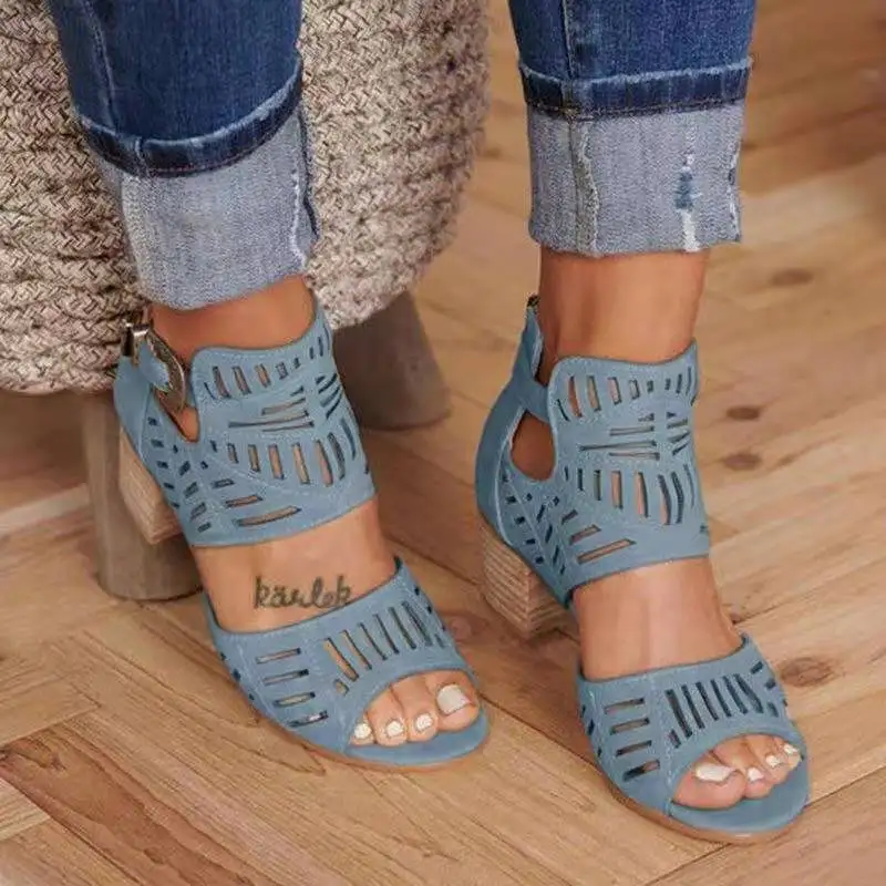 Women High Heel Sandals Retro Gladiator Ladies Casual Rome Fashion Summer Woman Shoes Plus Size 35-43 sandals for women2023