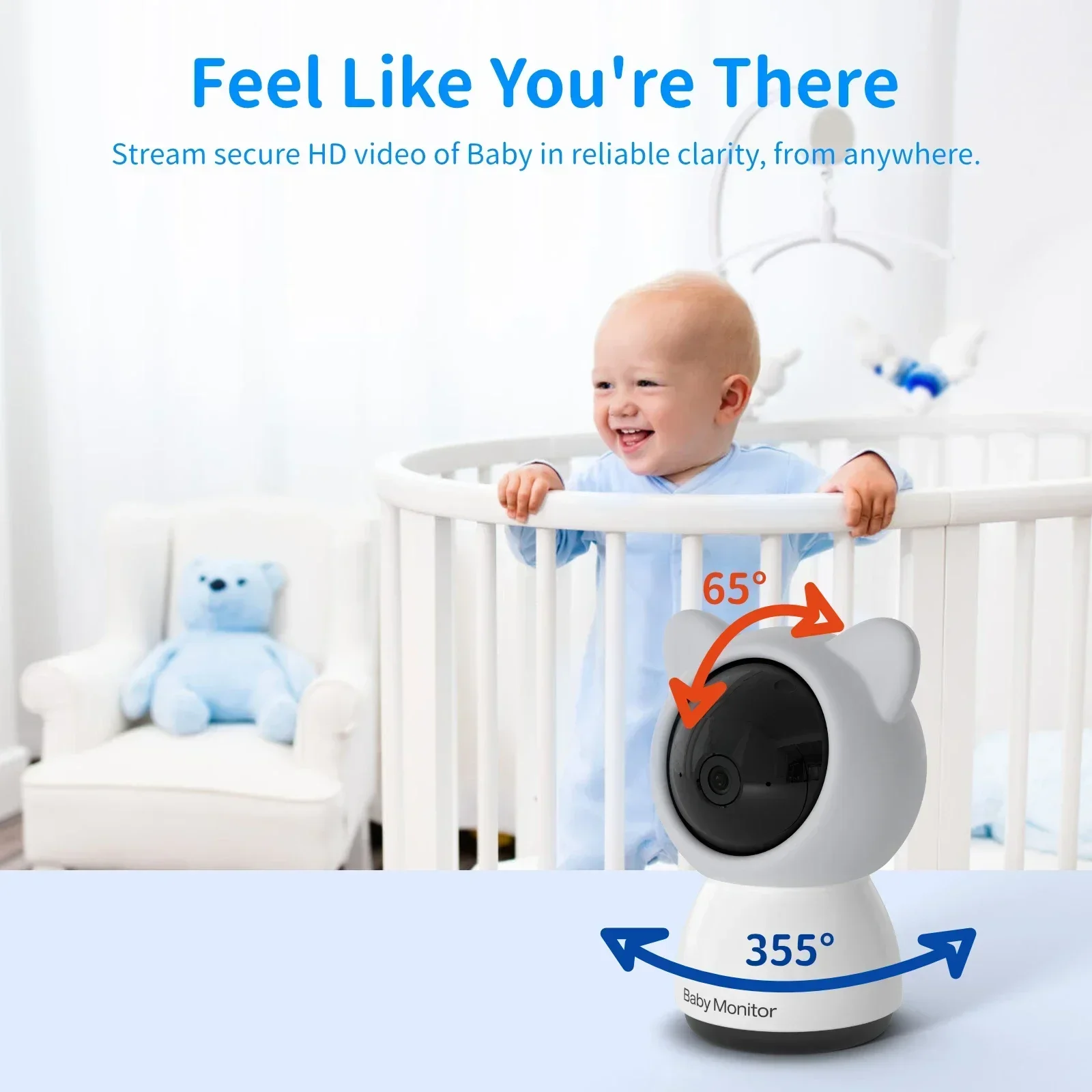 

Wireless WIFI PTZ Temperature&Humidity Monitoring Nanny Cam Babysitter Camera 5Inch IPS Screen IP Baby Monitor Feeding Remind