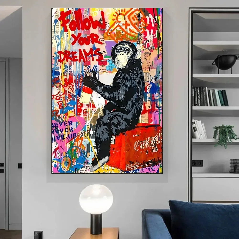 Banksy Street Graffiti Art Poster Vintage Poster Wall Art Painting Study Aesthetic Art Large Size Wall Stickers