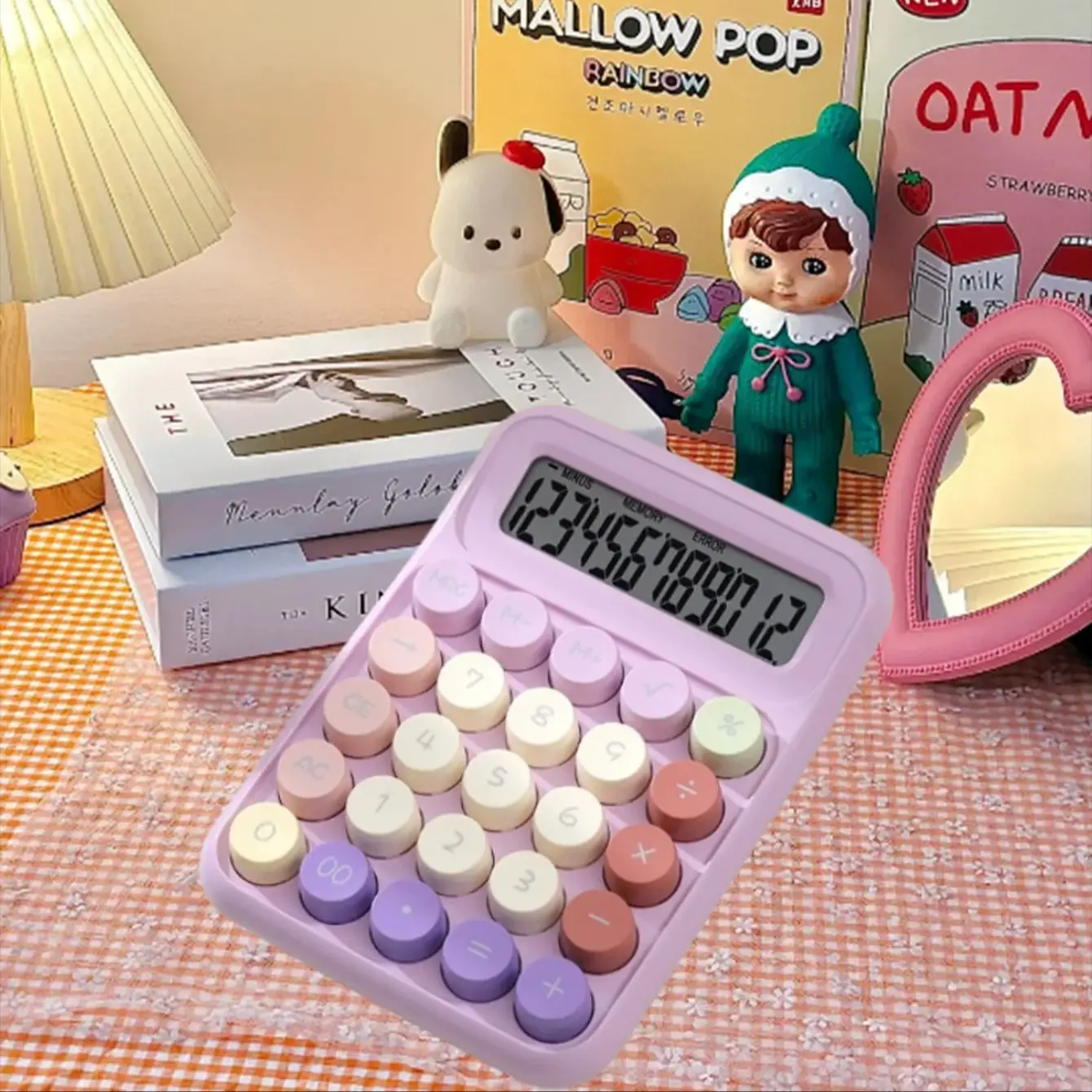 1 desktop calculator, sensitive click sound, dopamine calculator, 12-bit display screen, for office use.