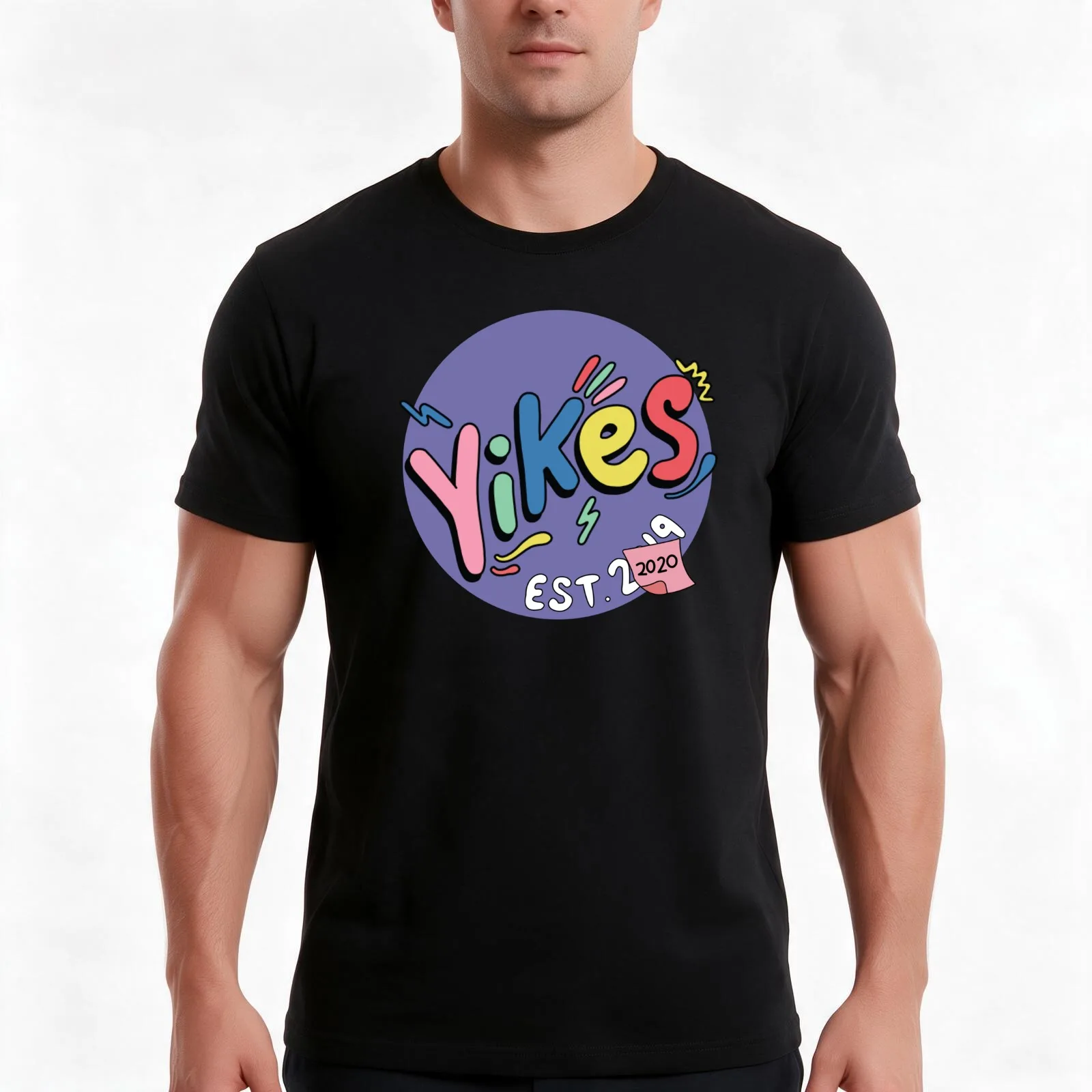 eddy burback yikes T-Shirt, Summer Casual Cotton Tee, Oversized Streetwear Tops, Vintage Graphic Print, Loose Fit Short Sleeve