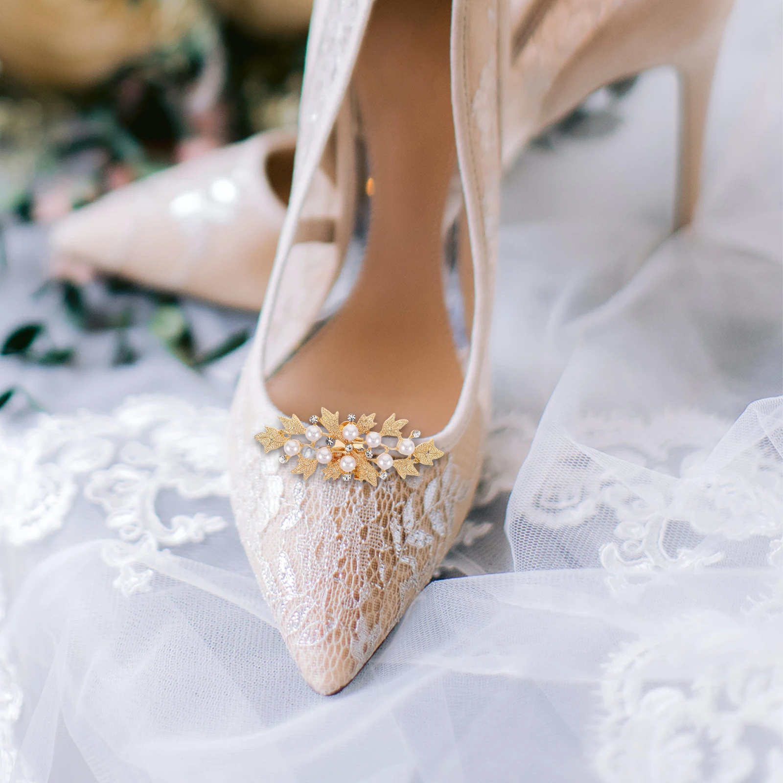 

2pcs Detachable Buckles Rhinestone Embellishments High Heel Clips Faux Pearl Wedding Accessories Shoe Decoration Charms Elegant