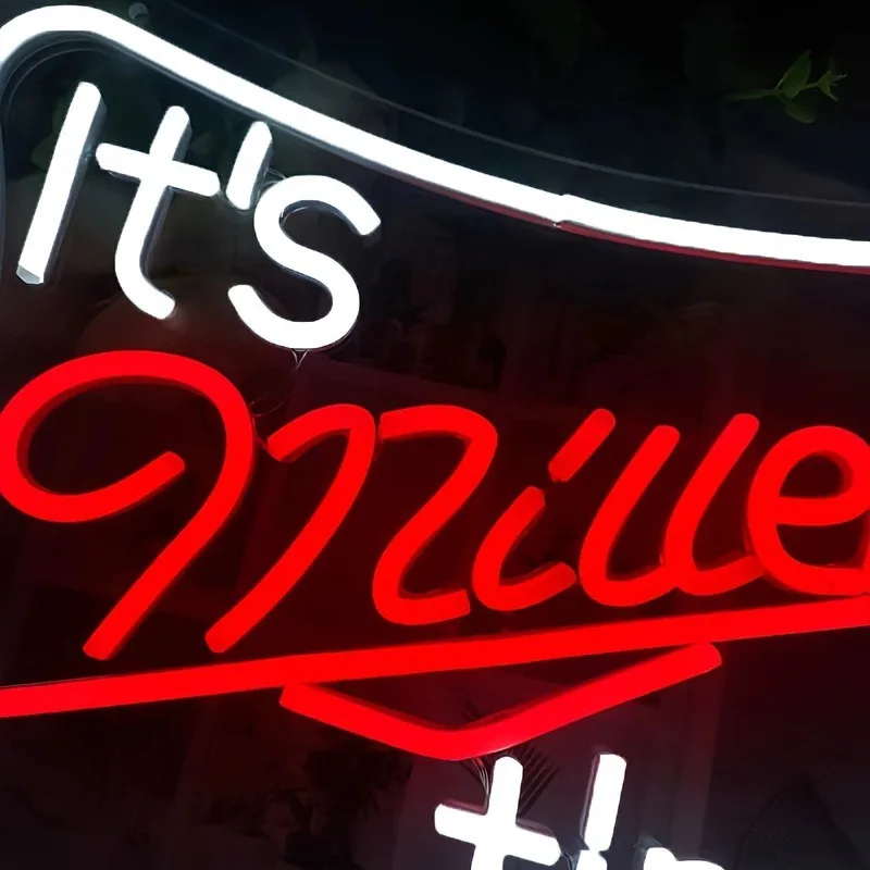 'It's Miller Time' LED Neon Neon Signs Light Signs Custom Personalized Neon Lights for Home Beer Bar Bedroom Cafe Recreation Roo
