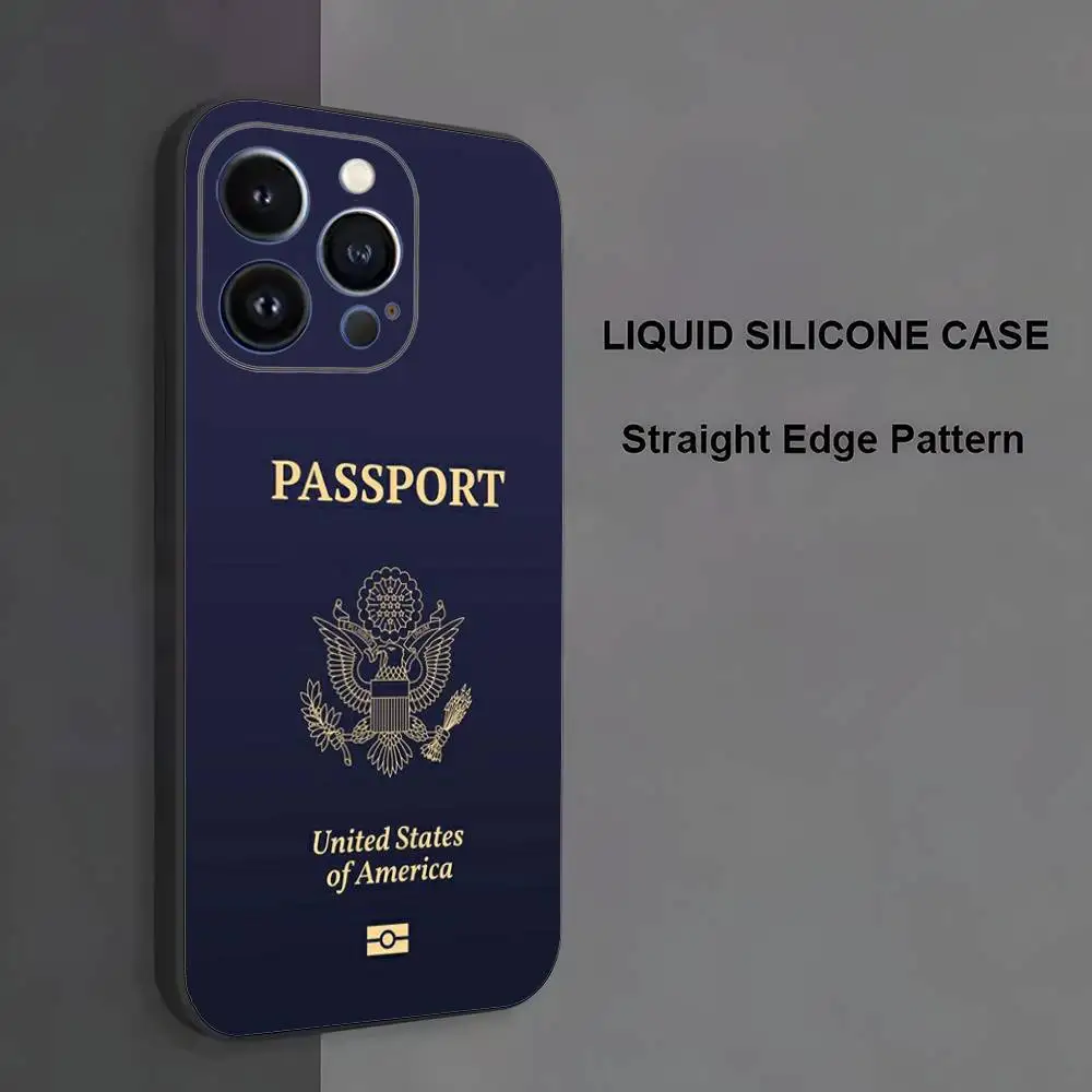 الولايات المتحدة الأمريكية البرازيل الكورية جواز السفر حالة الهاتف آيفون 17,16,15,14,13,12,11 ، برو ماكس ، XS ، X ، XR ، SE ، ميني ، 8 ، 7 ، غطاء سيليكون أسود ناعم