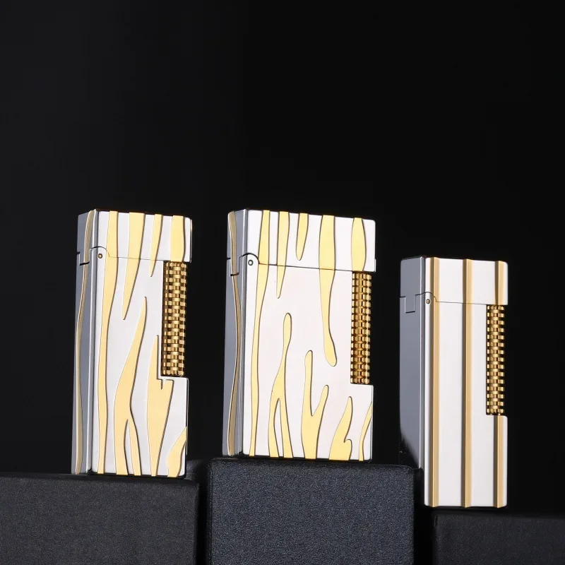 

Высококачественная боковая зажигалка с раздвижным колесом из чистой меди, двухцветная машина узкой версии, высококачественный коммерческий поднос для управления