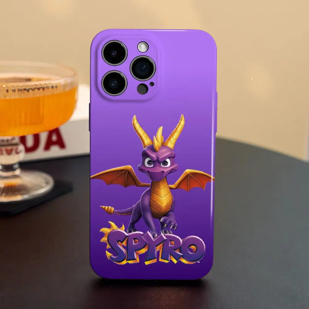 Game S-Spyro Series Dragon Phone Case For iPhone 17 16 15 14 13 12 Pro Max Plus Glossy HD Fine Hole Liquid Film Soft Shell view 3