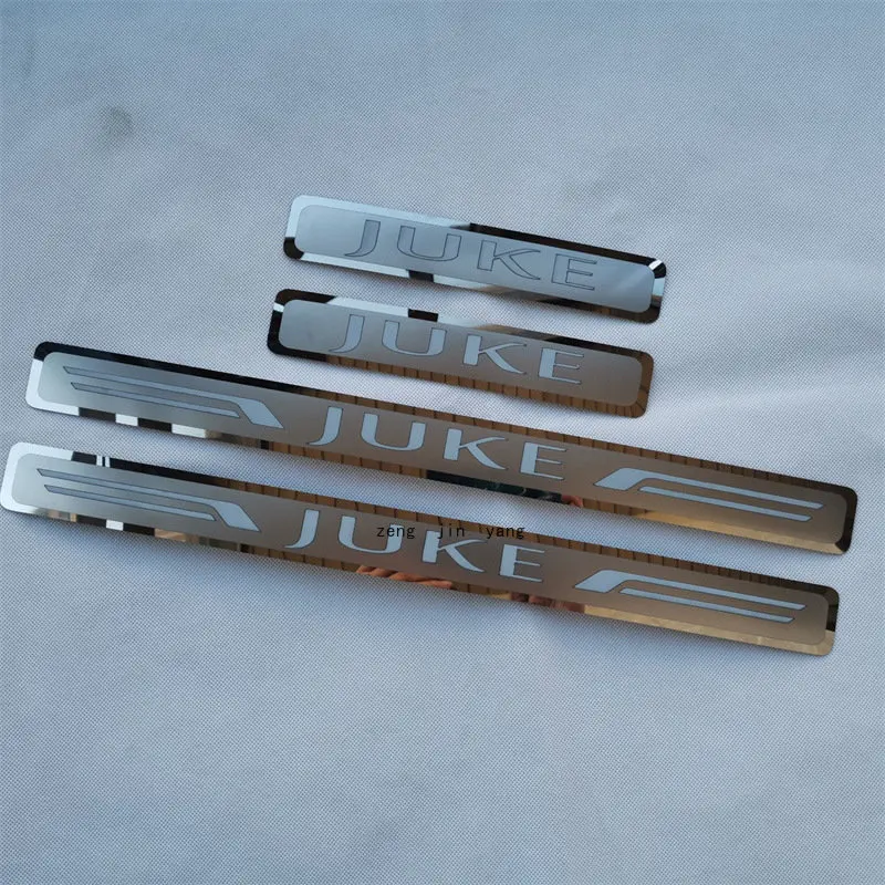 For Nissan JUKE Car Door Edge Protection Accessories Sill Scuff Plates Thresholds Ladder Chromium Styling 304 Stainless Steel