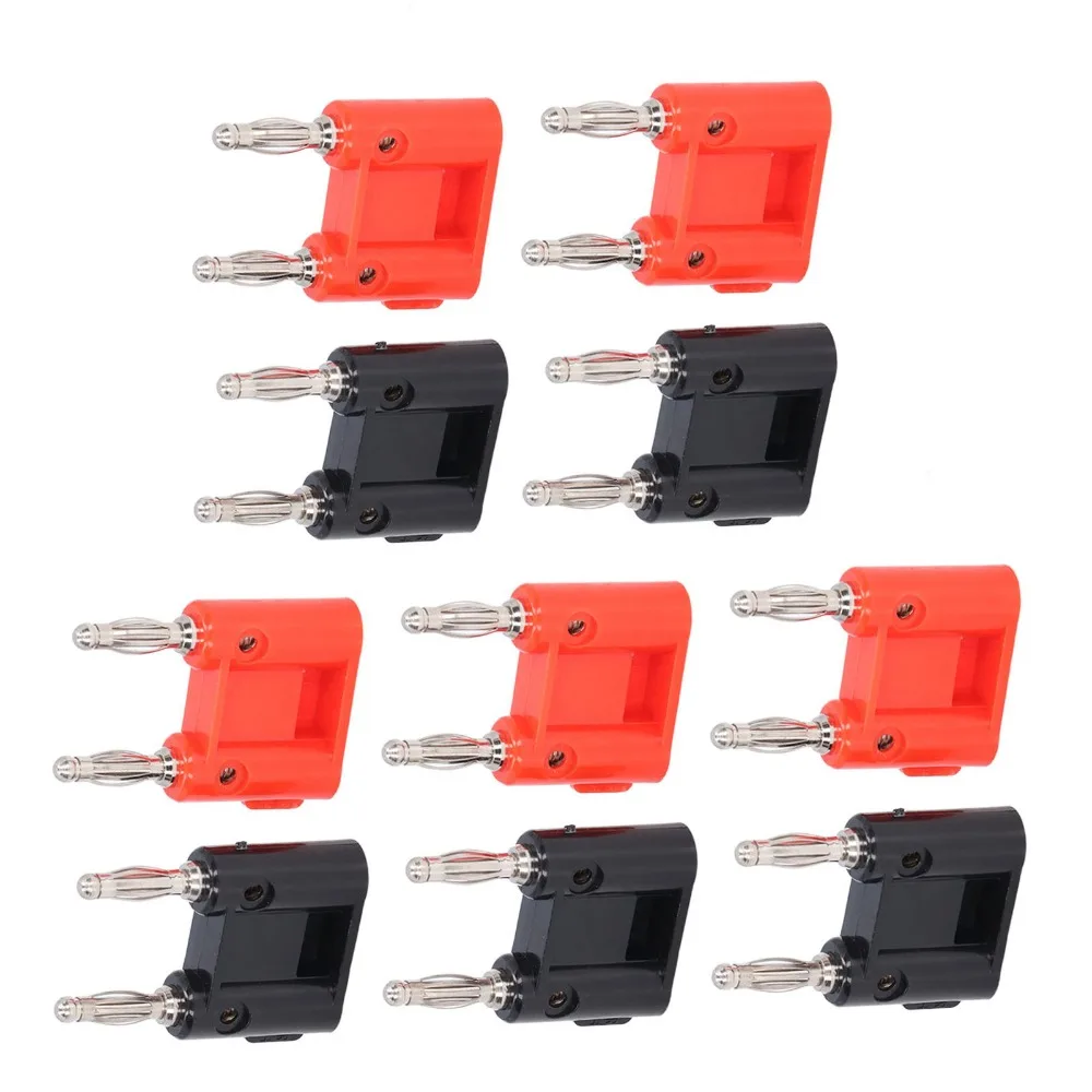 

5 комплектов, 4 мм, двойной штекер типа «банан», 32 А, 1000 В, медь, АБС-пластик, штекер типа «банан», двусторонние беспаечные разъемы для кабеля динамика, провода для динамиков