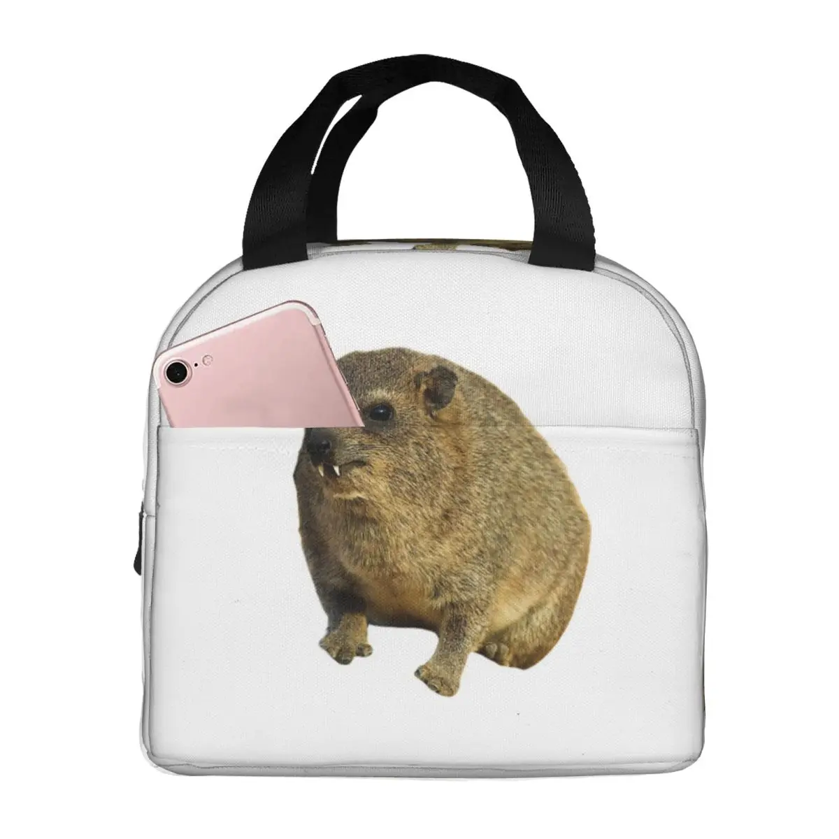 Cute Rock Hyrax Lunch Bags Insulated Bento Box Lunch Tote Resuable Picnic Bags Thermal Bag for Woman Kids School