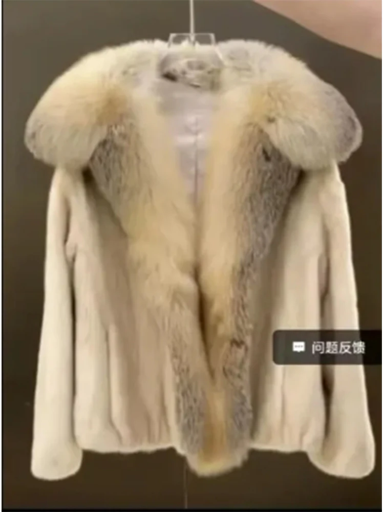 Winter Women's Fox Fur Coat High Quality Luxury Jacket Coat 2024 New