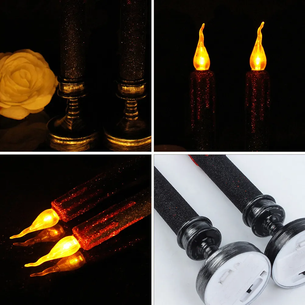2Pcs LED Lamp Halloween Decor Creative Vintage -Shaped Lamps Flameless Safe Eco-Friendly for Party Home Kitchen