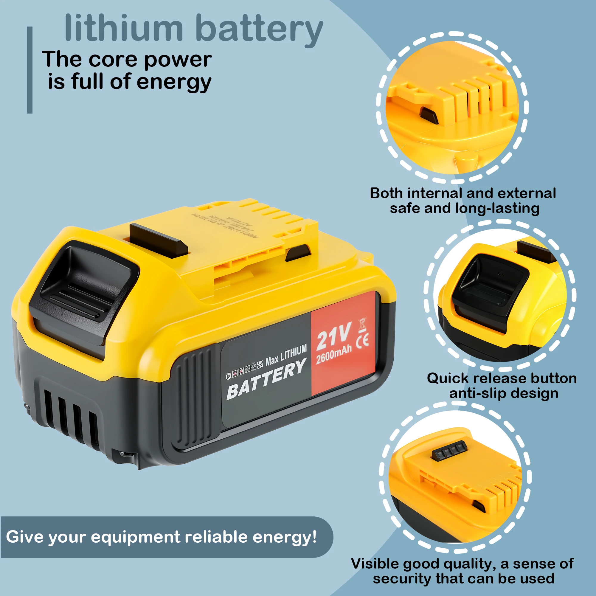 DeWalt 21V piller için: Yüksek - Power Tools Universal Battery incelemesi ve fiyatı