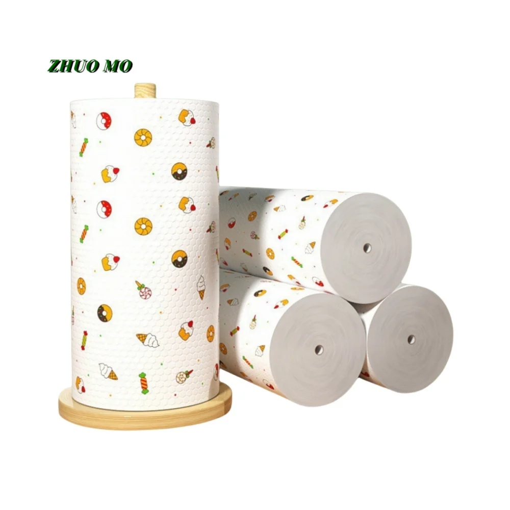 Disposable Kitchen Paper, Thick Dishwashing Cloth, Non-woven Cleaning Cloth, Rag, Dry and Wet, Ultra Large Roll, 200Pcs