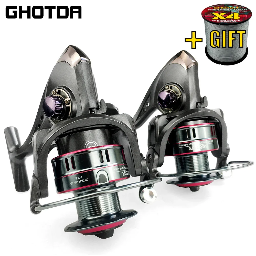 GHOTDA YO 1000-7000 Series 10KG Max Drag Spinning Fishing Reel for Bass Saltwater Ocean Environment Reels Fishing Accessories