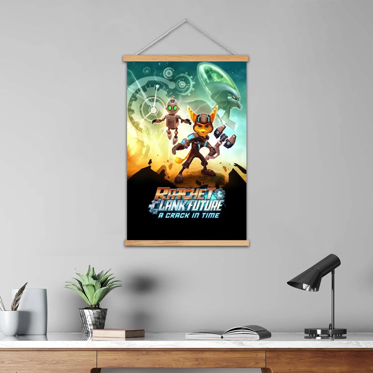 Ratchet and Clank Framed Wall Painting Canvas Art Poster and Wall Art,  Modern Family Bedroom Decor, Posters,Decorative painting