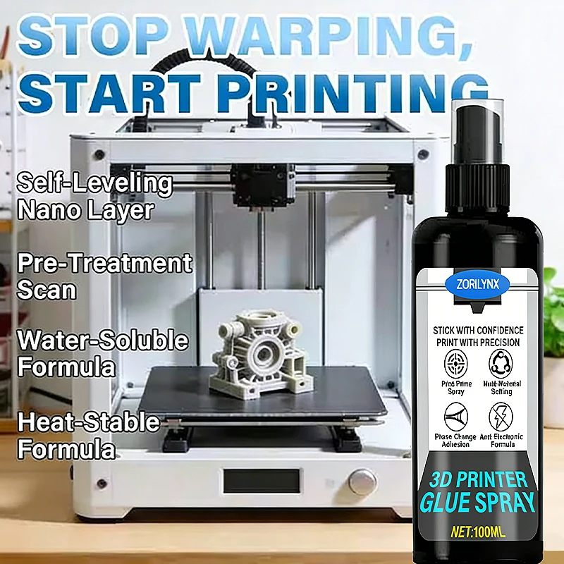 3D Printing Adhesive Spray  Anti Warping Liquid Glue for Glass PEI Bed Easy Removal for PLA ABS PETG High Temp Fixative