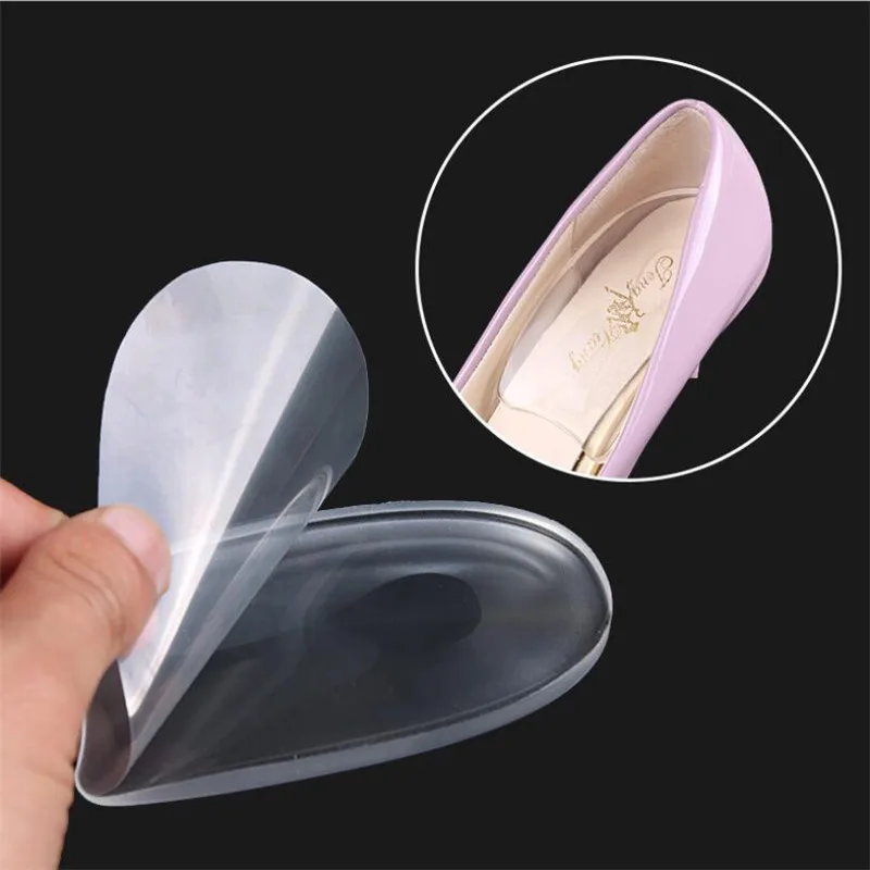 2pcs Silicone Gel Heel Insoles for Plantar Fasciitis Heel Spur U-shaped Pain Relief Protective Inserts Soft Pads Men Women