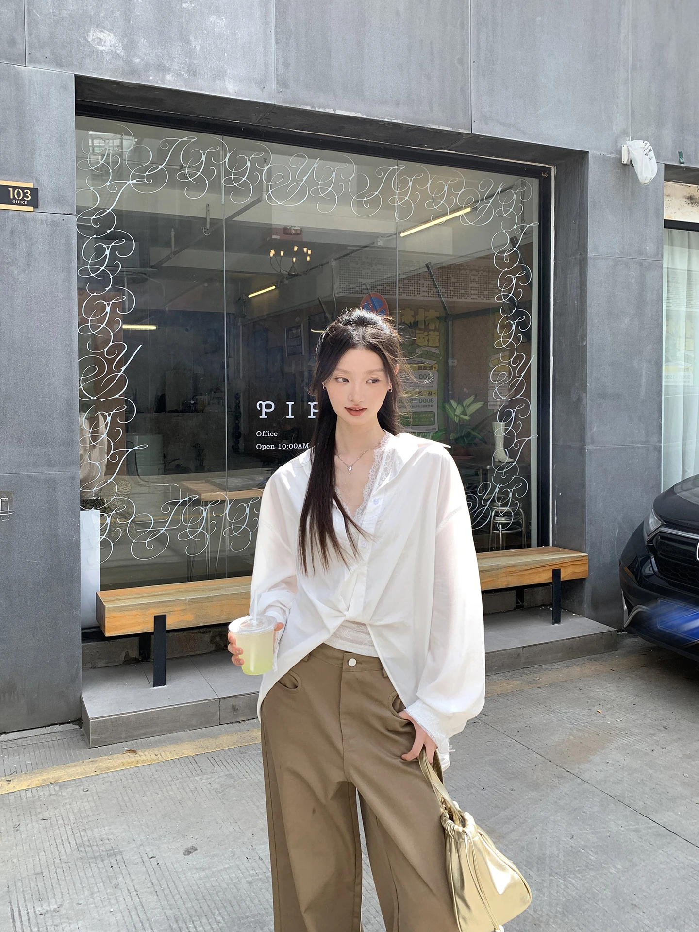 

Белая кружевная блузка с защитой от солнца для женщин, летняя, свободного кроя, с уникальным дизайном, премиум-качество, модная, повседневная