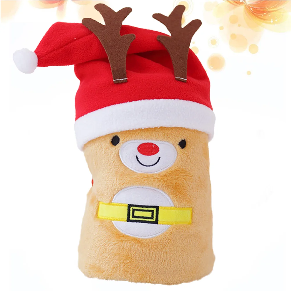 

Christmas Cartoon Deer Hat Flannel Blanket Set 80X100Cm Cozy Lightweight Sleeping Pet Blanket For Kids Dogs Cats Couch Cover Bed