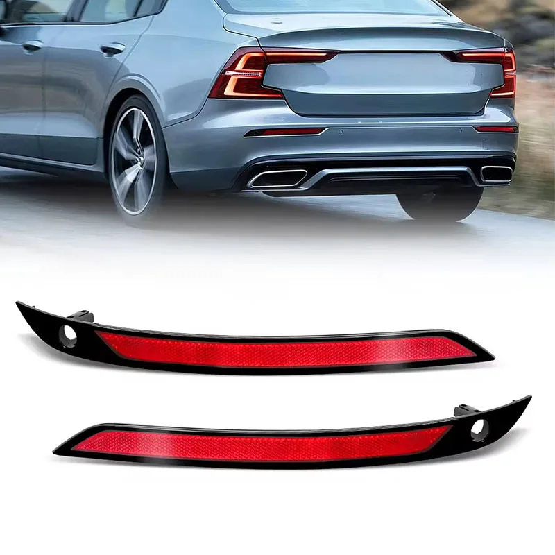 For Volvo S60/V60 2019-2024 Left Right Rear Bumper Tail Light Lamp Pair Cover Reflector Lamp 31656586 31656587 Car Accessories