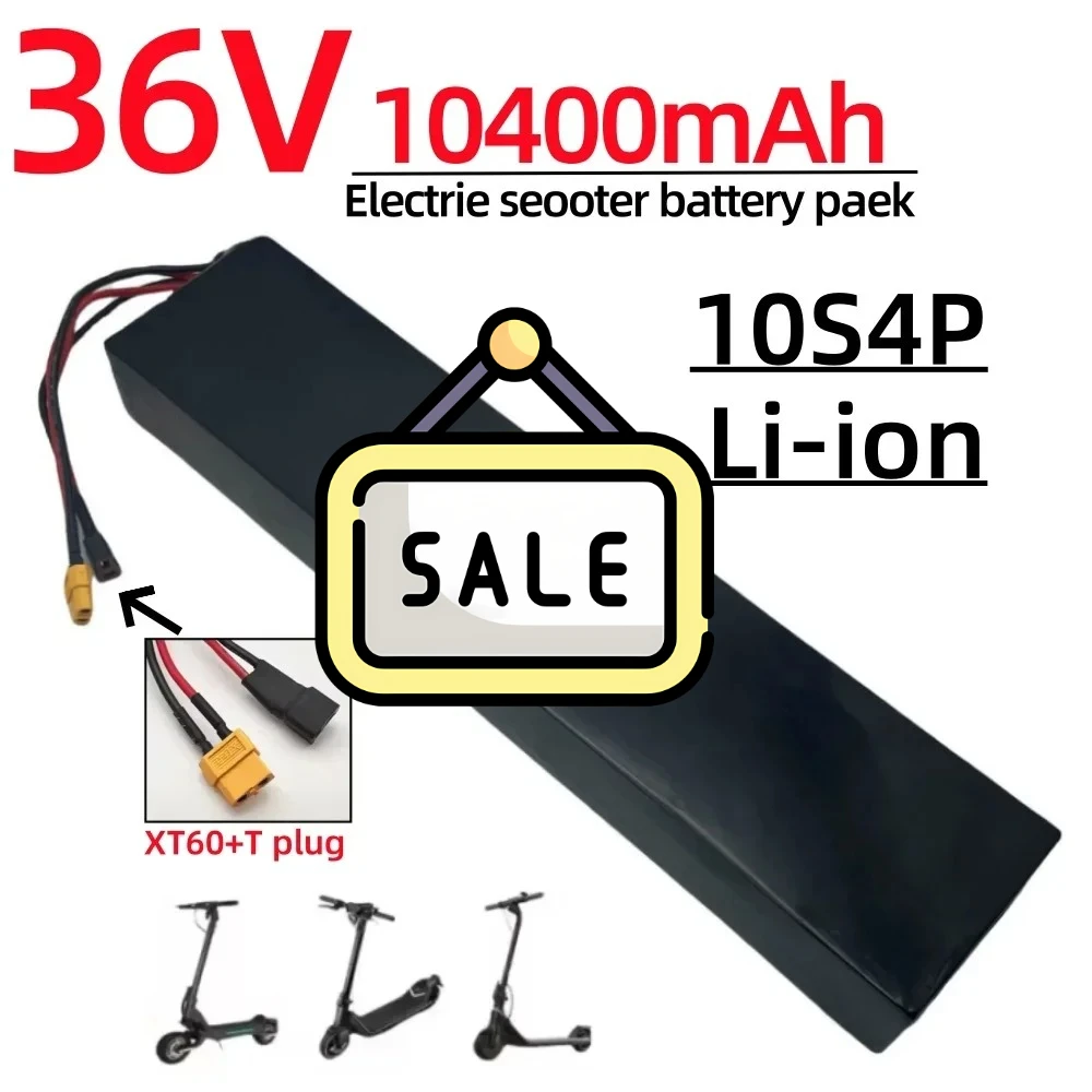 

36V 10400mAh 10S4P Electric Scooter Lithium Battery Pack 18650 Cells with BMS for 750W-1000W Scooters