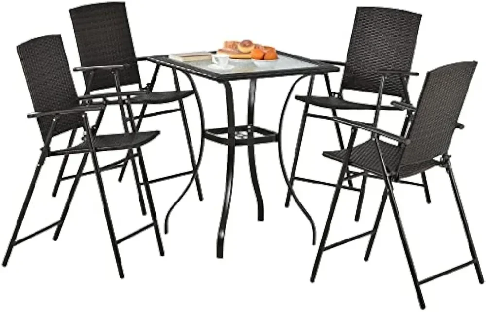 5 Pieces Patio Dining Set for 4 with 1.96