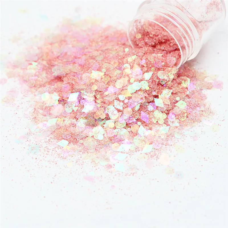 10ML/can Holographic Powder Nail Glitter Nail Art Sequins Mixed Glitter Sequin Crystal Mud Material Nail Art Decoration Crafts